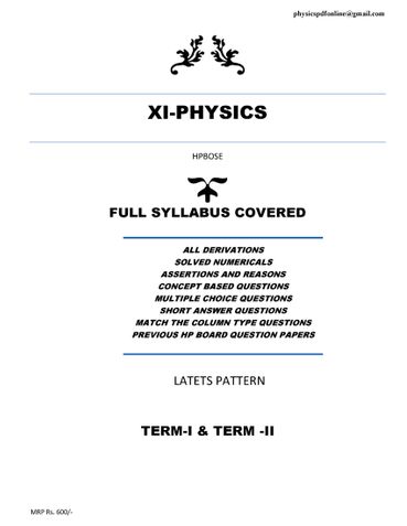XI SIMPLE PHYSICS NOTES
