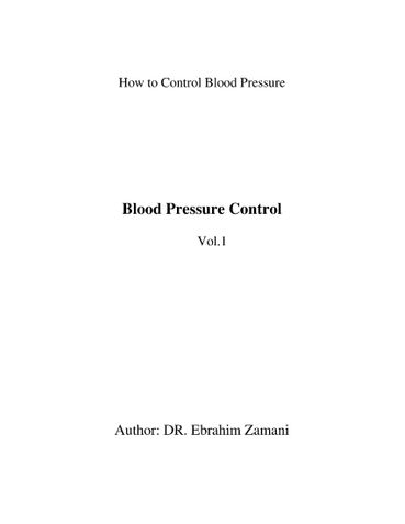Blood Pressure Control - Vol.1