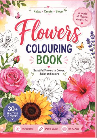 Flowers colouring book