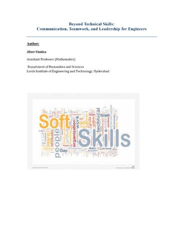Beyond Technical Skills: Communication, Teamwork, and Leadership for Engineers