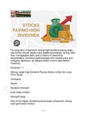 Stocks Paying High Dividend