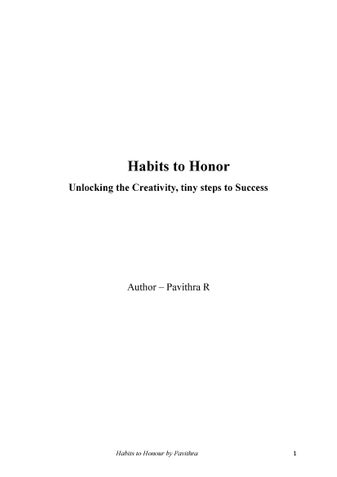 Habits to honour