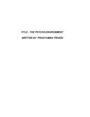 THE PSYCHO-ENVIRONMENT