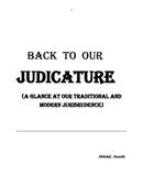 Back to our judicature