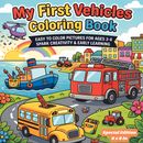 Vehicles Coloring Book for Kids Ages 3-6