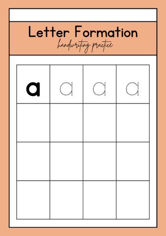 Letter Formation: Handwriting Practice