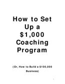 How to Set Up a $1,000 Coaching Program