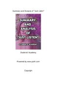 Summary and Analysis of "Just Listen"