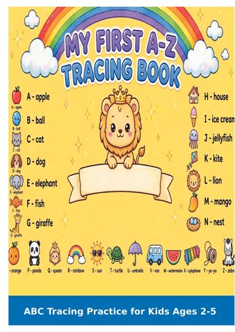 MY FIRST A-Z TRACING BOOK : ABC Tracing Practice Book For Kids Age 2-5