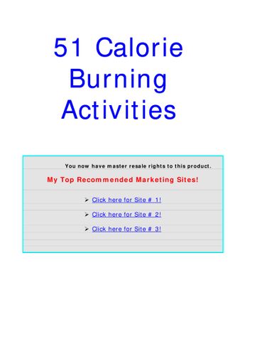 51 calorie burning activities