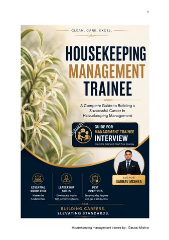 Housekeeping Management Trainee Guide