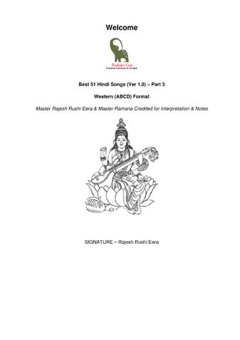 PDF Book - Best 51 Hindi Songs (Ver 1.0) – Part 3 Western (ABCD) Format