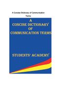 A Concise Dictionary of Communication Terms