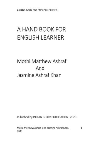 A Hand Book for English Learner