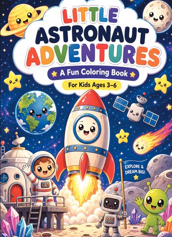 Cosmic Vehicles: Kids Coloring Book