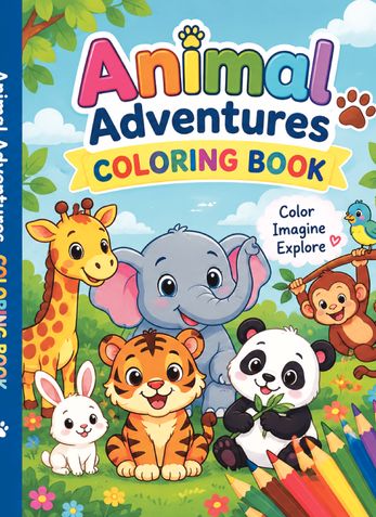 Animal colouring book adventures