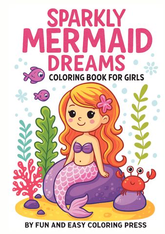 Sparkly Mermaid Dreams Coloring Book for Girls Ages 6-12