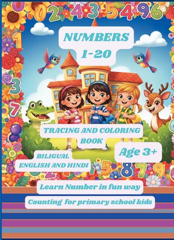 Numbers 1-20, Tracing and Coloring book
