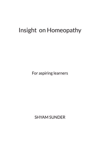 Insight  on Homeopathy