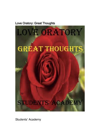Love Oratory: Great Thoughts