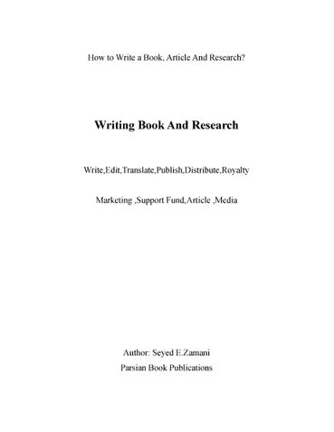 Writing Book And Research