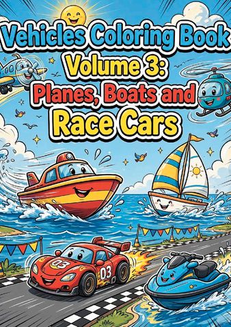 Cute Construction Vehicles Coloring Book Volume 3