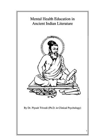 Mental Health Education in Ancient Indian Literature