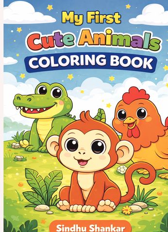 Happy Animals Coloring Book for Ages 2–6