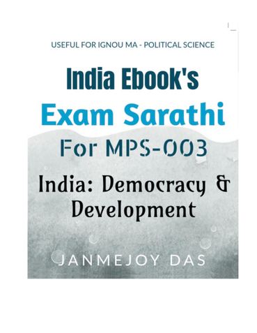 IGNOU Exam Sarathi For MPS-003: India: Democracy & Development For June 2022 & Dec 2022 Exam