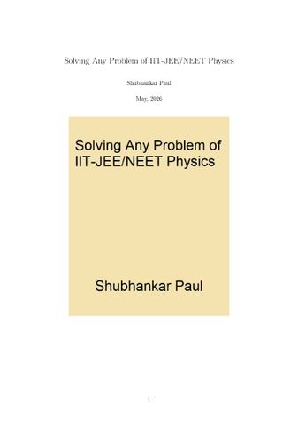 Solving Any Problem of IIT-JEE/NEET Physics