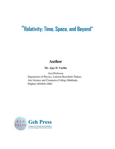 Relativity: Time, Space, and Beyond