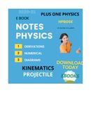 CLASS XI KINEMATICS UNIT 2 PDF  PHYSICS NOTES