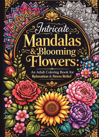 Intricate Mandalas & Blooming Flowers: An Adult Coloring Book for Relaxation & Stress Relief