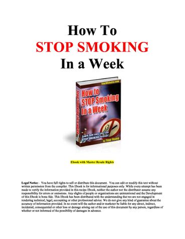How To STOP SMOKING In a Week