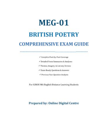 MEG 1 (BRITISH POETRY) EXAM GUIDE BOOK