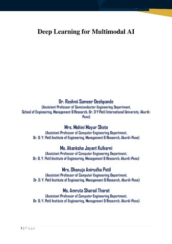 Deep Learning for Multimodal AI