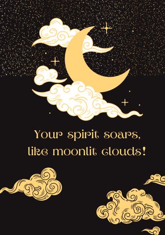 MOONLIT CLOUDS - Gold and Black A5 Journal