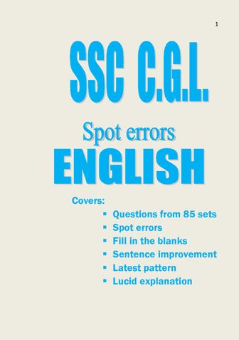 SSC C.G.L.  Spot Errors - English