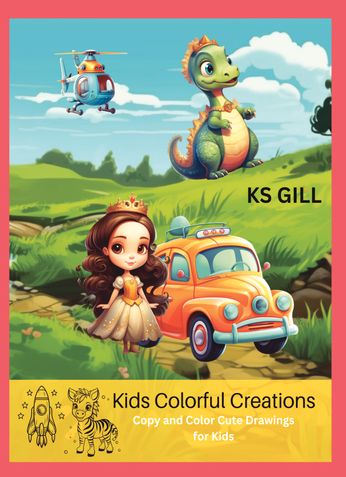 Kids Colorful Creations: Copy and Color Cute Drawings for Kids