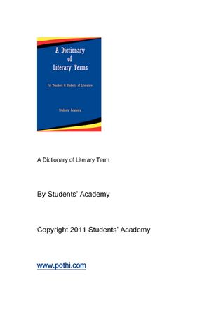 A Dictionary of Literary Term