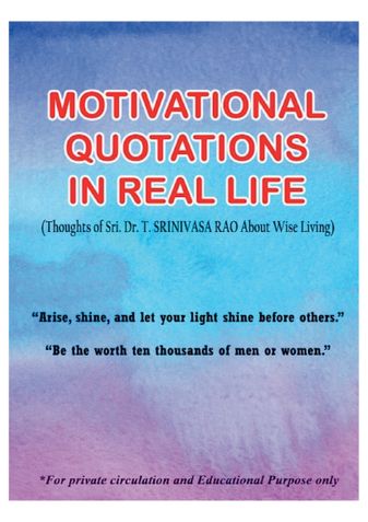 MOTIVATIONAL QUOTATIONS IN REAL LIFE (2nd Edition)