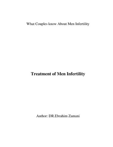 Treatment of Men Infertility