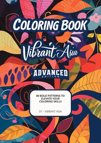 Coloring Book - Vibrant Asia (Advanced Edition)
