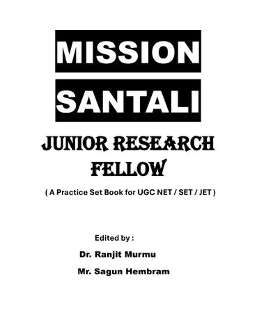 MISSION SANTALI JRF ( TOPIC - INDIAN LITERATURE)