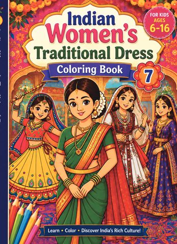 Indian Women's Traditional Dress Coloring Book