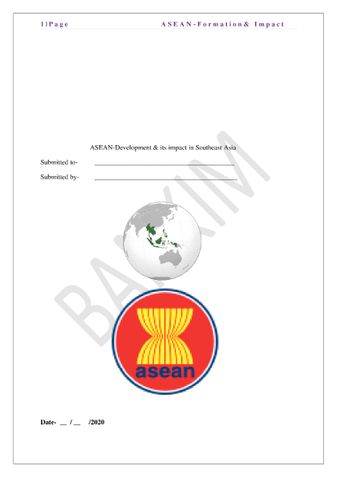 Asean -Formation & Imppact