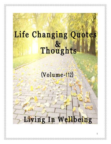 Life Changing Quotes & Thoughts (Volume 112)