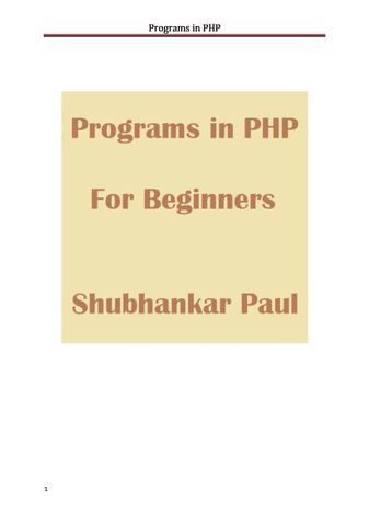 Programs in PHP