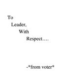 To Leader, With Respect