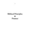 Biblical Principles & Finance